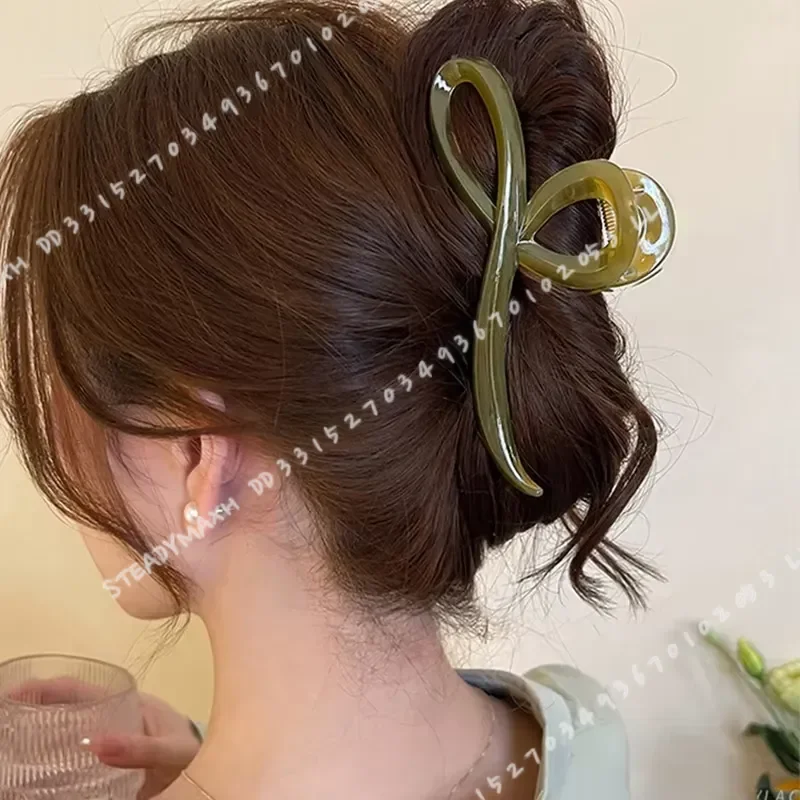 Elegant Jelly Color Bow Hair Claw Clip for Women Girls Sweet Back Headband Hairpin Fashion Hair Accessories Ornament - Image 3