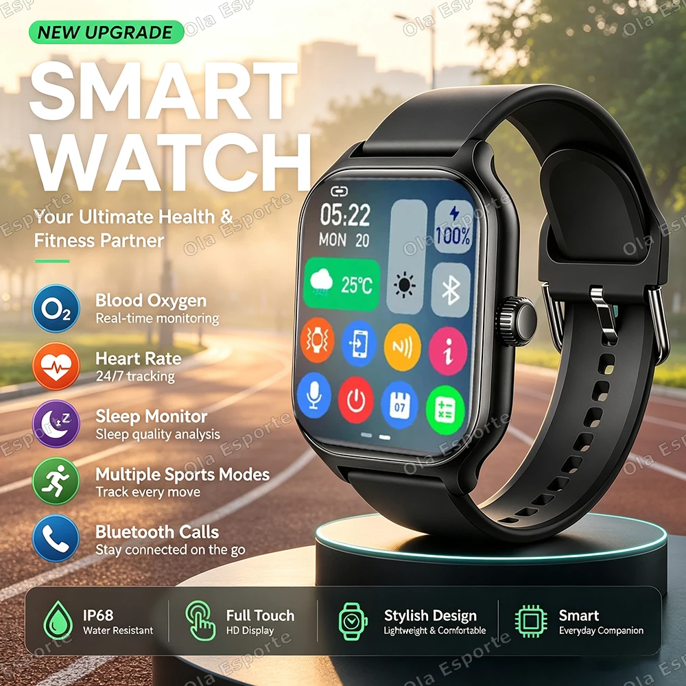 Sports Smart Watch 2026 New Men Woman HD Bluetooth Call Heart Rate Activity Tracking Fitness Smartwatch For Holiday Gifts Ht30